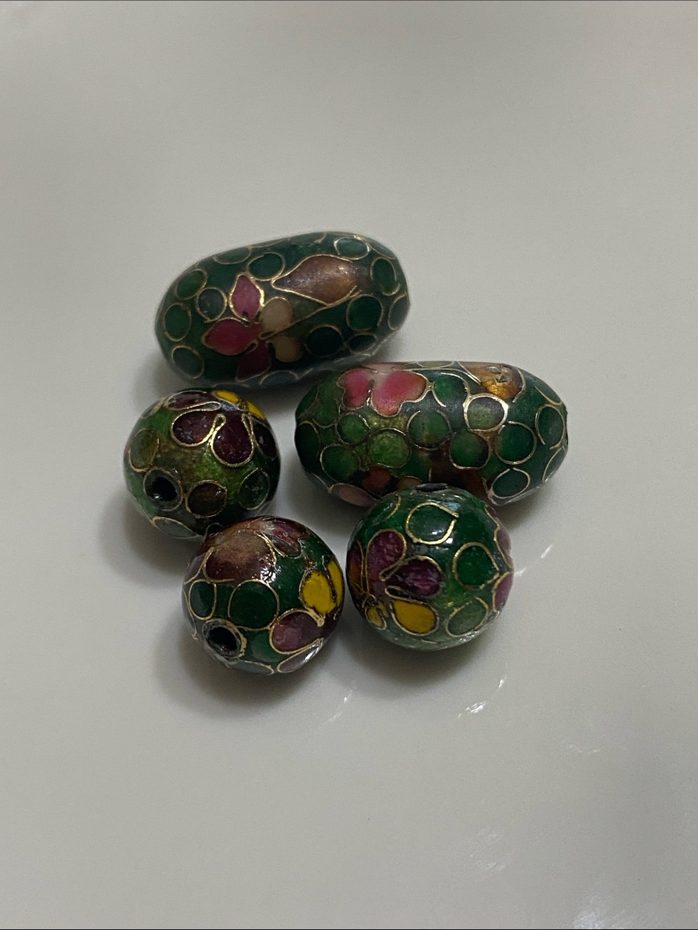 Cloisonné Floral Beads